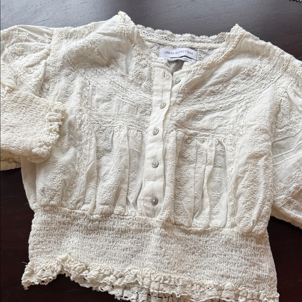 Urban Outfitters Ivory Textured Top - Picture 1 of 9